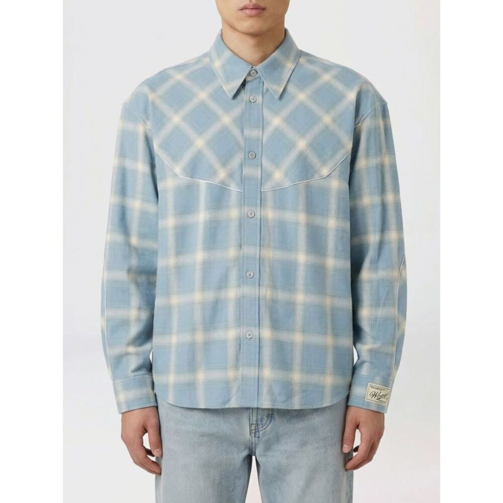 Wooyoungmi Men Rayon Shirt With Check Print Wooyoungmi